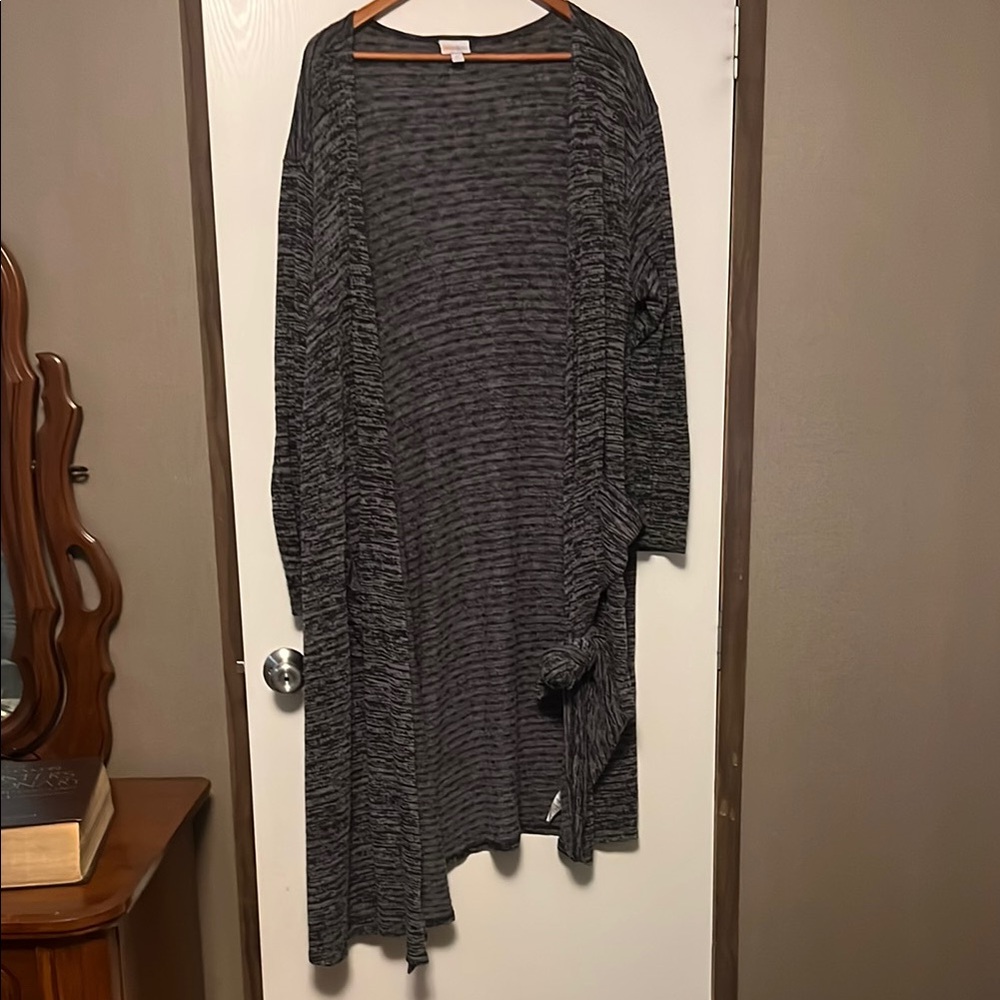 LuLaRoe Gray Striped Cardigan